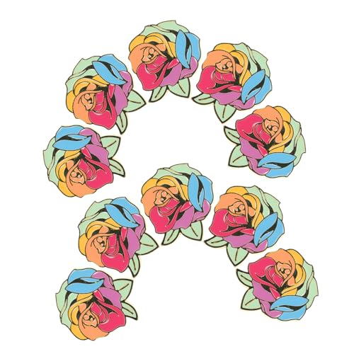 CALLARON 10 Stück Emaille Anstecknadeln Niedliche Modische Blumenbrosche Anstecknadel Rosenblumen Anstecknadel Elegante Blumenbrosche Braut Rosen Hochzeits von CALLARON