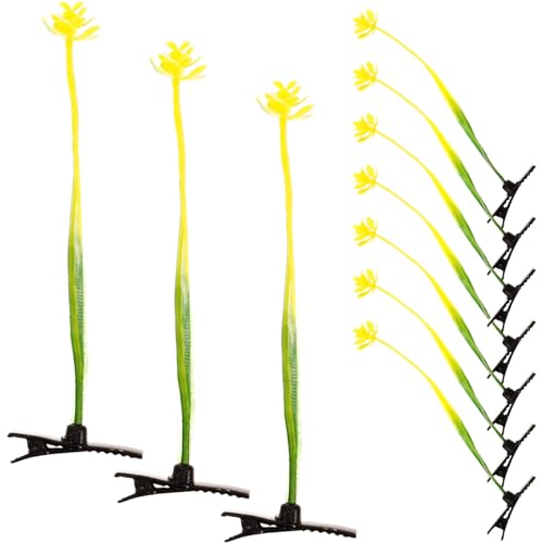 CALLARON 10 Stück Pflanzensprossen-Haarspangen Sprossen-Blumen-Haarnadel Kunststoff-Pflanzen-Blumen-Haarspangen Lustige Gras-Haarspange Kopfbedeckung Haar-Styling-Zubehör Für Frauen Und von CALLARON