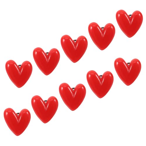 CALLARON 10 Stück Roter Herz Emaille Anstecker Romantische Broschen Langlebigem Resin Vielseitig Einsetzbar für Valentinstag Jacken Rucksäcke Geschenkidee für Frauen und Freunde von CALLARON