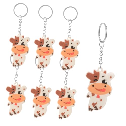 CALLARON 10stücke Schlüsselanhänger in Cartoon-kuhform Schöne Schlüsselanhänger Schlüsseldekoration Schlüsselornament Aus Kreative Schlüsselringe von CALLARON