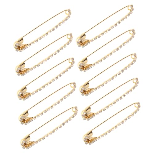 CALLARON 10 Stück Sicherheitsnadel Mit Strasssteinen Dekorative Broschennadel Für Damenbekleidung Kleidernadel Mit Charm Schmucknadel Zum Fixieren Von Pullovern Schals Und Revers von CALLARON