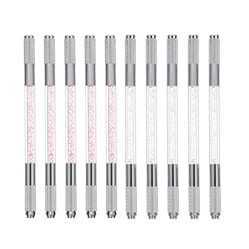 CALLARON Microblading Augenbrauenstift 10 Stück Doppelseitiger Langlebiger Tätowier Bleistift für Natürliche Augenbrauen Professionell und Einfach zu Verwenden von CALLARON