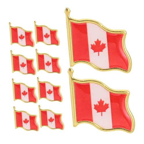 CALLARON 10 Stück Teiliges Flaggen Anstecknadeln Robuste Metallbroschen mit Ahornblatt Design Vielseitig für Hemd Hut Rucksack Patriotische Schmuck Accessoires von CALLARON