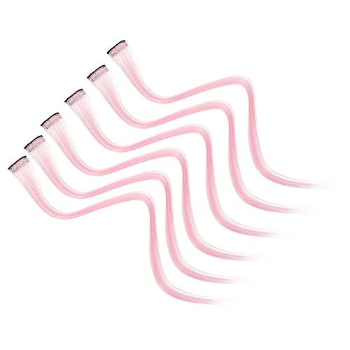 CALLARON 10 Stück Teiliges Haarverlängerungs aus Hitzebeständigem Faserhaar für und Mädchen Pinke Haarteile für Stilvolle Looks für Feiern und Alltag von CALLARON