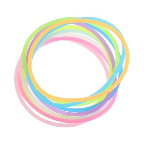CALLARON 10 Stück Teiliges Leuchtende Silikonarmbänder und Haargummis Flexible Weiche Jelly Wristbands mit Nachleuchteffekt Multifunktionale Party accessoires für Weihnachten und Alltag von CALLARON