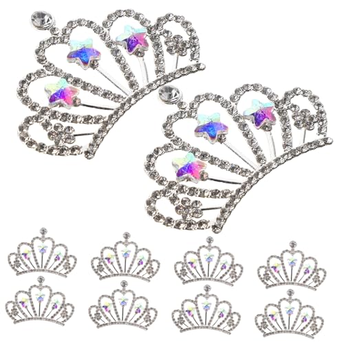 CALLARON 10 Stück Teiliges Mini Kronen Strass Applikationen Flache Kristallkronen Schmuckanhänger Leichte DIY Bastelverzierung für Haaraccessoires Vielseitige Haarschmuck Dekoration von CALLARON