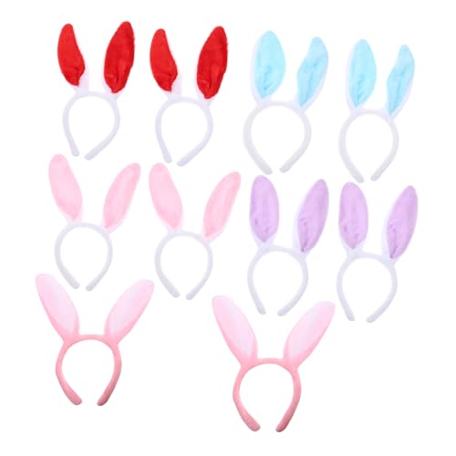 CALLARON 10 Stück Teiliges Plüsch Hasenohren Haarreif Weiche Cartoon Bunny Ears Stirnbänder für Fasching Halloween Ostern Karneval und Party Verstellbar und Bequem für Erwachsene von CALLARON