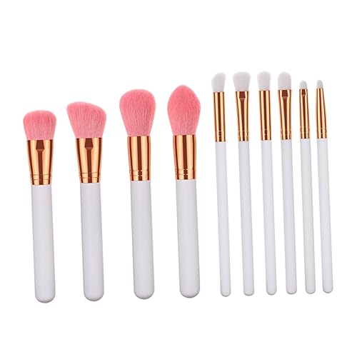 CALLARON 10 Stück Teiliges Professionelles Make Up Pinselset aus Ziegenhaar mit Holzgriffen Set für Puder Lidschatten und Concealer für Zuhause und Reisen von CALLARON