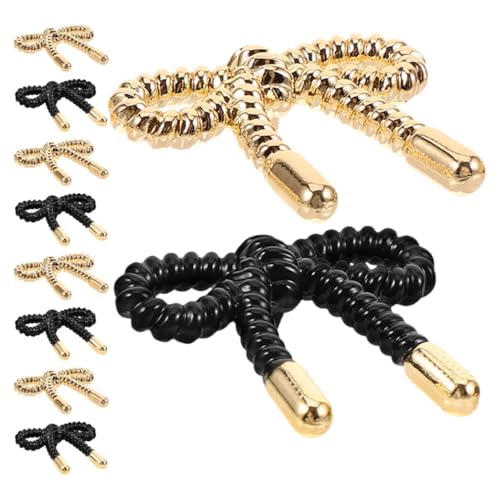 CALLARON 10 Stück Teiliges Schleifenknöpfe Metall für Damen Diy Nähknöpfe für Pullover Mäntel und Shirts Stilvolle Bekleidungsdekoration Schwarz und Hellgold von CALLARON