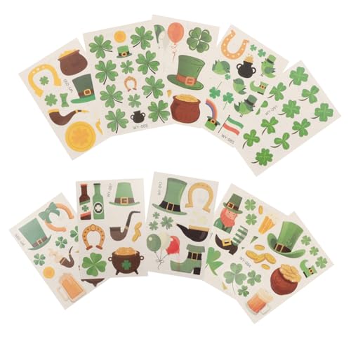 CALLARON 10stücke Junge Mädchen St Patrick's Day Gesicht Aufkleber Temporäres Kleeblatt Für Irish Party Favors Bühnenauftritte von CALLARON