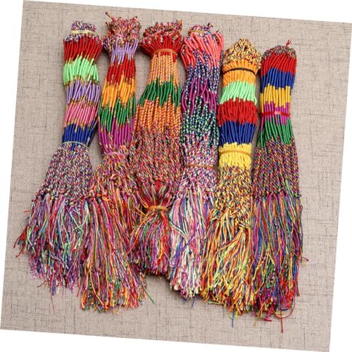 CALLARON 100 Stück Teiliges Bunte Handgewebte Armbänder aus Gewachster Baumwollschnur Verstellbare Unisex Bangle Modisches Freundschaftsarmband für Damen und Herren Zufällige Farbe von CALLARON