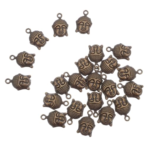 CALLARON 100 Stück Vintage Buddha Kopf Charms aus Metalllegierung Tibetische Spacer Perlen mit Langlebige DIY Schmuckanhänger für Armbänder Schlüsselanhänger und Kreative Bastelprojekte von CALLARON