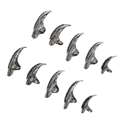 CALLARON 10stücke Nagelringe Für Fingerkralle Strass Fingernagelringe Für Partys Cosplay Und Halloween-verkleidungen Bauchtanz-accessoires von CALLARON