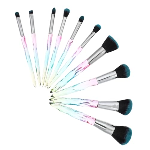 CALLARON 10Stücke Teiliges Kristallgriff Makeup Pinsel Set Für Foundation Eyeliner Und Hochwertige Wiederverwendbare Kosmetikbürsten Mit Weichen Nylonhaaren Für Tägliches von CALLARON