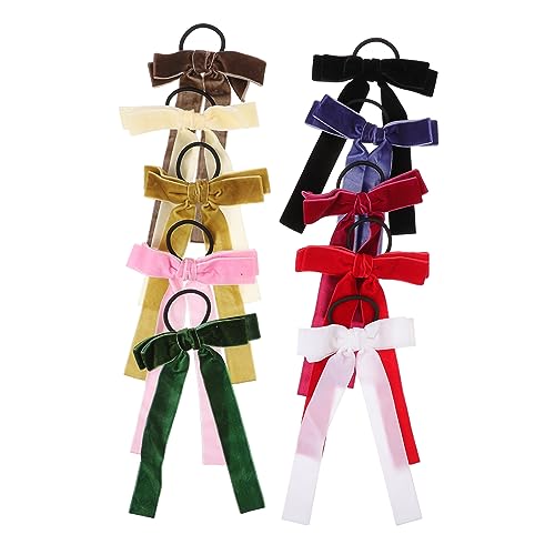 CALLARON 10stücke Lange Haarschleifen Mit Schleife Elastischer Pferdeschwanzhalter Haargummis Für Kleine Mädchen Süße Haargummis Für Mädchen von CALLARON