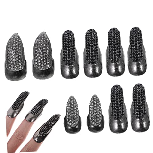 CALLARON 10stücke Teiliges Gothic Fingerringe Mit Krallen-design Für Halloween-cosplay Haltbarem Mit Glitzersteinen Für Kostüm-accessoires Und Partys CALLARON 10stücke Teiliges Gothic Fingerringe Mit Krallen-design Für Halloween-cosplay Haltbarem Mit Glitzersteinen Für Kostüm-accessoires Und Partys von CALLARON