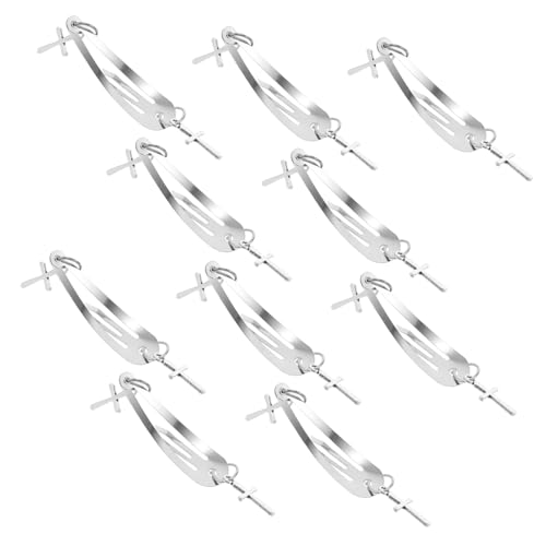 CALLARON 10stücke Silberne Metall-haarspangen Mit Kreuzanhänger Dekorative Schnappclips Für Mädchen Und Frauen Stilvolle Frisuren-hilfsmittel Für Anlässe von CALLARON