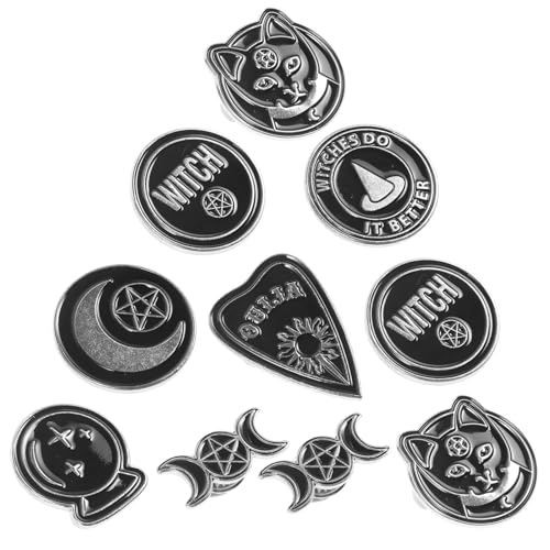 CALLARON 10stücke Teiliges Set Retro Punk Brooches Legierung Mit Goth-elementen Kreative Diy-anstecker Für Kleidung Taschen Und Accessoires von CALLARON