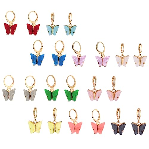 CALLARON 11 Paare Bunte Schmetterlings Ohrringe für Damen Leichte Ohrstecker Modischer Ohrschmuck Vielseitig Kombinierbar für Party Alltag Hochzeit Geschenkidee von CALLARON