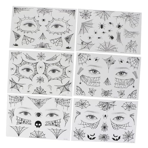 CALLARON 12 Blatt Teiliges Halloween Spider Face Tattoos Temporäre Wasserfeste Spinnen Aufkleber für Gesicht Schultern Vielseitige Party Deko Einfach Anzubringen Gesichts Tattoos von CALLARON