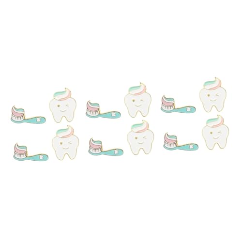 CALLARON 12 Stck Teiliges Kreative Zahnbürsten und Zahn Emaille Broschen Niedliche Anstecknadeln für Rucksack und Kleidung Pins zur Schmuck Dekoration Vielseitig für Alltag und Besondere von CALLARON