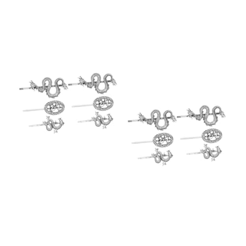 CALLARON 12 Stck Teiliges Set Metall Haarklammern Retro Punk Stil Silberne Drachenform Bobby Pins für Damen Vielseitige Haarnadeln für Halloween Cosplay und Alltagsfrisuren von CALLARON
