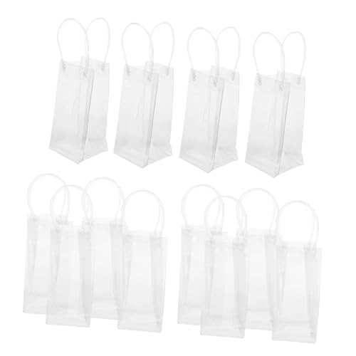 CALLARON 12 Stück Hochzeitsflaschentaschen Einkaufstaschen Weinflaschentaschen Weinkühler Eisbeutel Einkaufstasche Verpackungsmaterial Klare Weintaschen Blumenverpackung von CALLARON