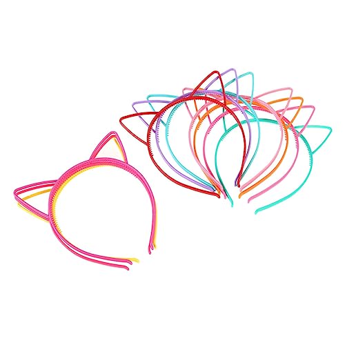 CALLARON 12stücke Katzenohr-haarbänder Für Junge Mädchen Haarreifen Aus Hochwertigem Material Leicht Und Verformungsbeständig Für Kostümpartys Und Festivals von CALLARON