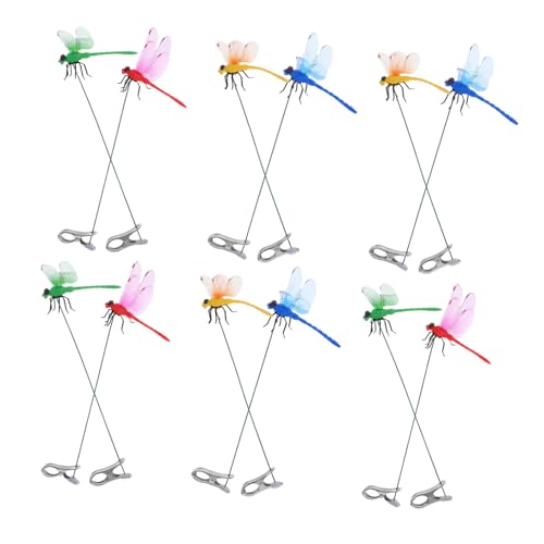 CALLARON 12stücke Libellen-dekor Stangen-clips Realistische Libellen-clips Für Draußen Künstlicher Für Hut Libelle Zum Anklipsen Für Garten von CALLARON