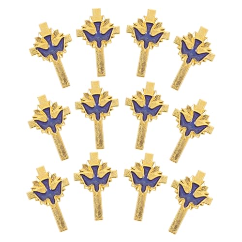 CALLARON 12stücke Taubenschmuck Retro-friedenstaubenbrosche Kreuz-rucksackbrosche Taubenbandbrosche Tauben-trauernadeln Inspirierende Taubennadeln Tauben-reversbrosche Kreuz-rucksacknadeln von CALLARON