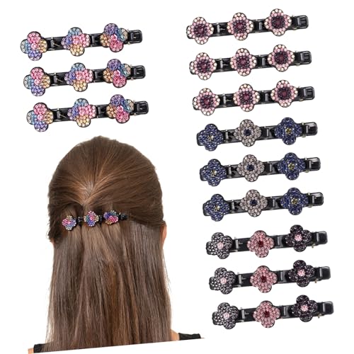 CALLARON 12 Stück Teiliges Funkelnde Haarspangen mit Strasssteinen Geflochtene Haarclips für Damen und Mädchen Haarschmuck Accessoires Robust und Vielseitig für Partys und Alltag von CALLARON