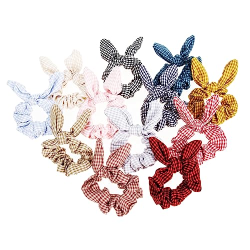 CALLARON 12stücke Haarringe Und Haargummis Im Plaid-design Bogen-haarseile Und Tuch-haarclips Für Damen Und Mädchen Elastische Haarschmuck Zum Stylen Für Party Und Alltag von CALLARON