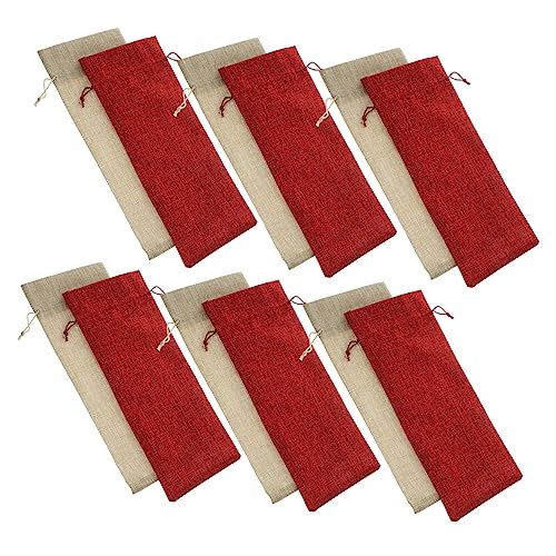 CALLARON 12stücke Wiederverwendbare Weinflaschenbeutel Jute Mit Zugband Geschenkverpackung Für Rotwein Für Weihnachten Hochzeiten Und Partys CALLARON 12stücke Wiederverwendbare Weinflaschenbeutel Jute Mit Zugband Geschenkverpackung Für Rotwein Für Weihnachten Hochzeiten Und Partys von CALLARON
