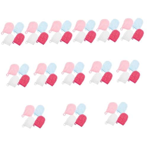 CALLARON 14 Sätze Handschuhe Waschen Gesichtsreinigung Ölig Handschuhe Reinigen Gesichts- Abschminkhandschuhe Handtücher Gesichtsmuster Make -up -entferner Superfeine Faser 4 Stück * 14 von CALLARON