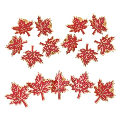 CALLARON 15 Stück Teiliges Ahornblatt Anstecknadeln Langlebige Legierung mit Tropföl Herbstliche Schmuckbroschen für Frauen Vielseitig Tragbar an Kleidung Taschen für Thanksgiving und von CALLARON