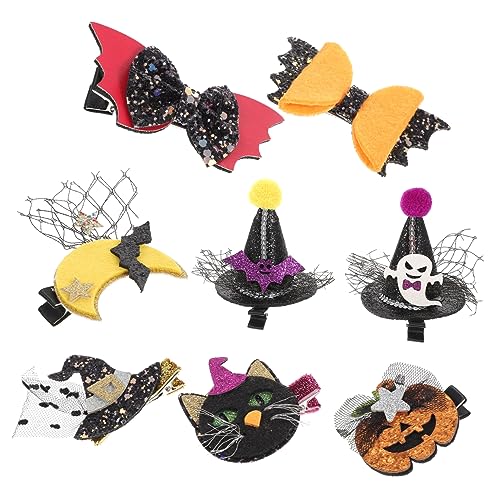 CALLARON 16 Stck Teiliges Halloween Haarschmuck Set mit Kürbis Mond Schleife Kreative Haarspangen für Mädchen Festliche Haarklammern für Halloween Kostüm und Party von CALLARON