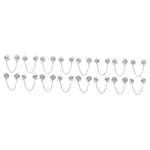 CALLARON 16 Stück Vintage Strickjacken Clips Teiliges mit Ketten Quaste Broschen Pins für Blusen Kragen Cardigan Schal Verschluss für Damen und Herren Hochwertiger Legierungsclip für von CALLARON