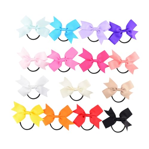 CALLARON 16stücke Haarband Mit Schleife Für Mädchen Gummiband Für Junge Mädchen Elastische Haarschleifen Bunte Haar-accessoires Gemischte Farben von CALLARON