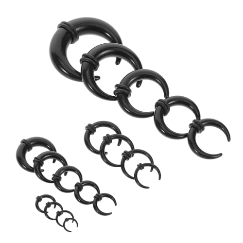 CALLARON 18 Stück Teiliges Set Septum Taper Ringen für Nasenpiercings Komfortabel und Tragbar Geeignet für Frauen und Männer Design Schwarz von CALLARON