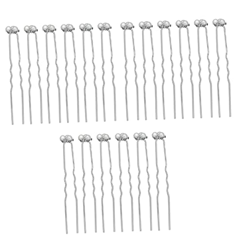 CALLARON 18stücke Perlen Haarschmuck Für Braut U-förmige Haarnadel Mit Strass Hochzeit Haar Zubehör Für Frauen Elegant Und Langlebig von CALLARON