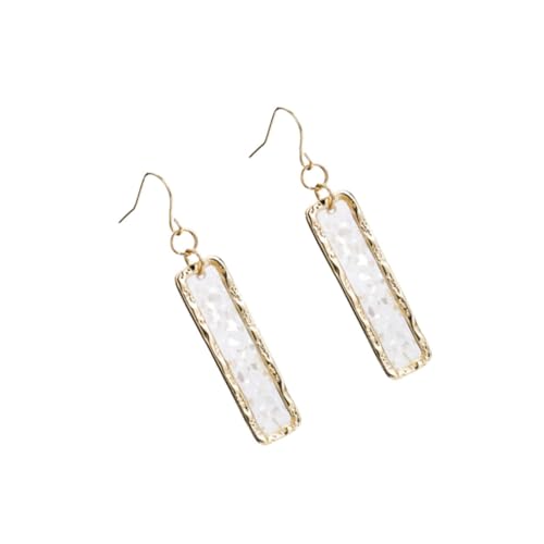CALLARON 1Paar Rechteckige Ohrringe Kupfer Mit Einzigartigem Design Stilvolle Ohrringe Für Frauen Partys Hochzeiten Elegantem Weiß von CALLARON