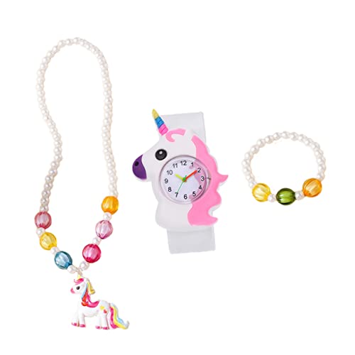 CALLARON Einhorn-Design-schlaguhr Mit Mädchen-Armband Und Halskette Digitale Uhrzeitanzeige Perlendesign Für Entzückende Junge Mädchen von CALLARON