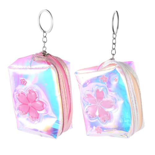 CALLARON 2 Stück Quicksand Münztasche für Damen Quadratische Kosmetiktasche mit Reißverschluss aus PU Material für Kosmetik und Kleingeld von CALLARON