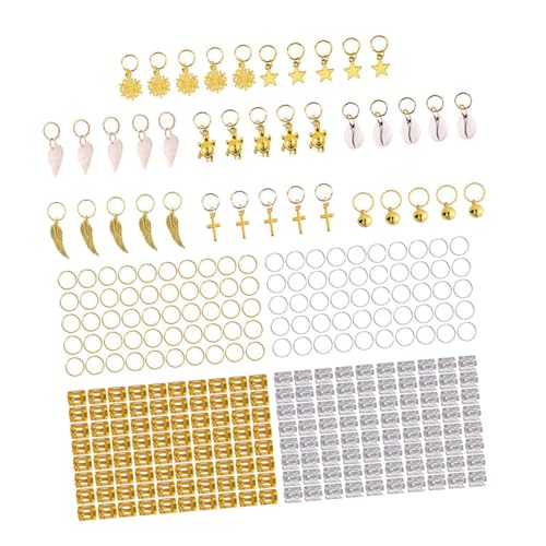 CALLARON Haar Flechten Perlen Schmuck Dreadlocks Ring Haarringe Muscheln Diy Haarschmuck Haarverlängerungsringe Anhänger Versorgung Für Frisur Dekoration von CALLARON