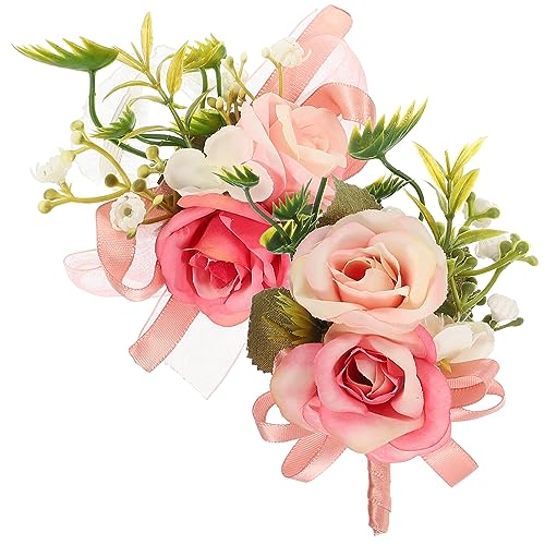 CALLARON Hochzeitscorsage & Handgelenk-blumencorsage - Braut- Und Brautjungfern-set - Fliederfarbenes Blumendekor Für Hochzeit Abschlussball Landhausstil von CALLARON