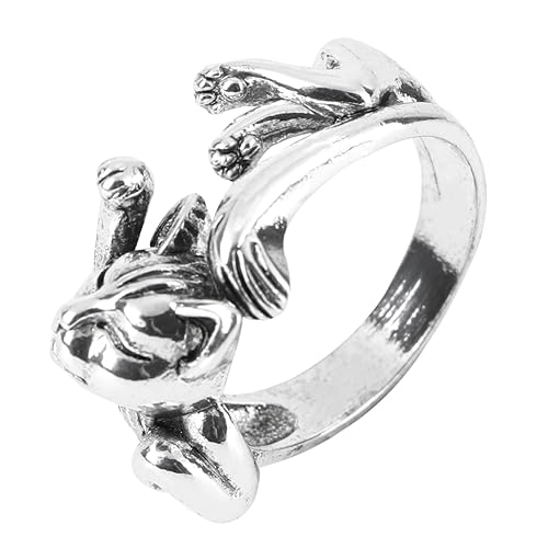 CALLARON 1Stück Retro Katzen Totem Offener Ring Silber Kreativer Fingerring für Katzenliebhaber Modisches für Freunde Verstellbar und im Design von CALLARON