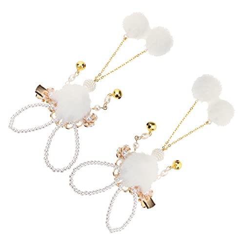 CALLARON Haarspangen Für Mädchen Hasenohren Haarklammern Mit Plüschball Niedliches Haaraccessoire Für Feiern Und Alltagslooks Für Kreative Frisuren von CALLARON