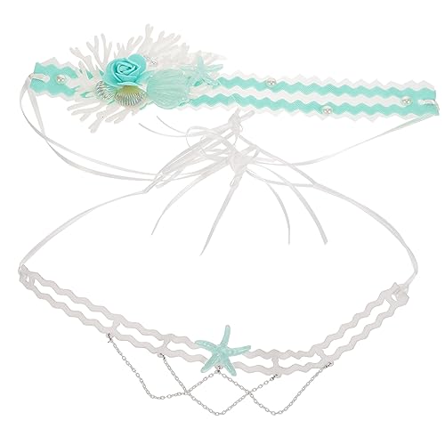 CALLARON Meerjungfrauen-halskette Mit Sea Star Und Schale Stirnband Set Mode Meerjungfrauen-zubehör Für Frauen von CALLARON