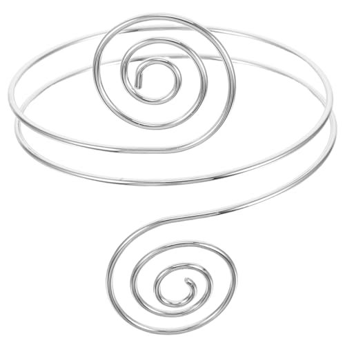 CALLARON 1stk Armbinde Für Frau Goldenes Klobiges Armband Schmuck Spiralarmband Spiral- Goldarmbänder Für Damen Armreif Silberne Creolen Für Damen Goldene Armbinde Fußkettchen Ringe Silver von CALLARON