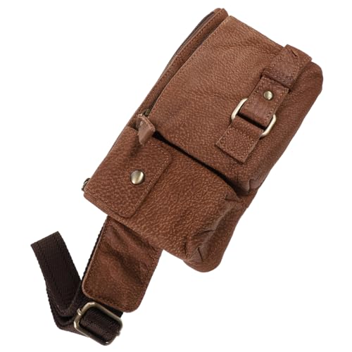 CALLARON 1stk Gürteltasche Herren-hüfttasche Im Retro-Stil Braune Ledertasche Tasche Für Männer Rucksack Mit Einem Riemen Für Männer Reiserucksäcke Umhängetasche Mann Rindsleder Zu Fuß von CALLARON